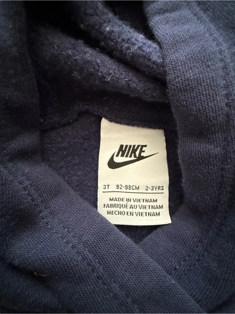 Nike Kids Navy Blue Hoodie with White Swoosh